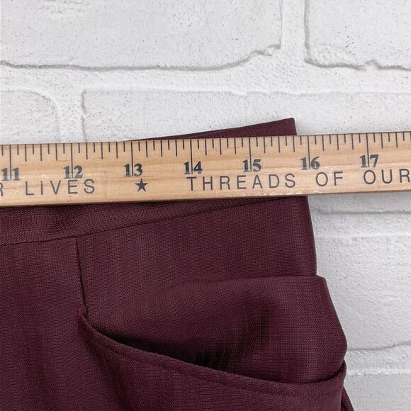 Phoenix Suit Men 42 31Wx31.5L Burgundy Shiny Polyester Stripe 60s-70s VTG USA - Picture 13 of 16